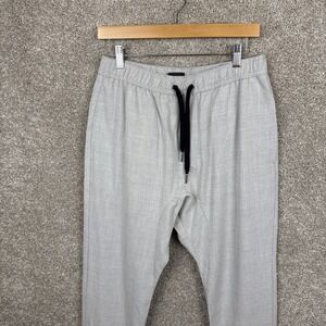 ZANEROBE Gray‎ Plaid Trousers Men's 32x33 Tapered Chino Pants Drawstring